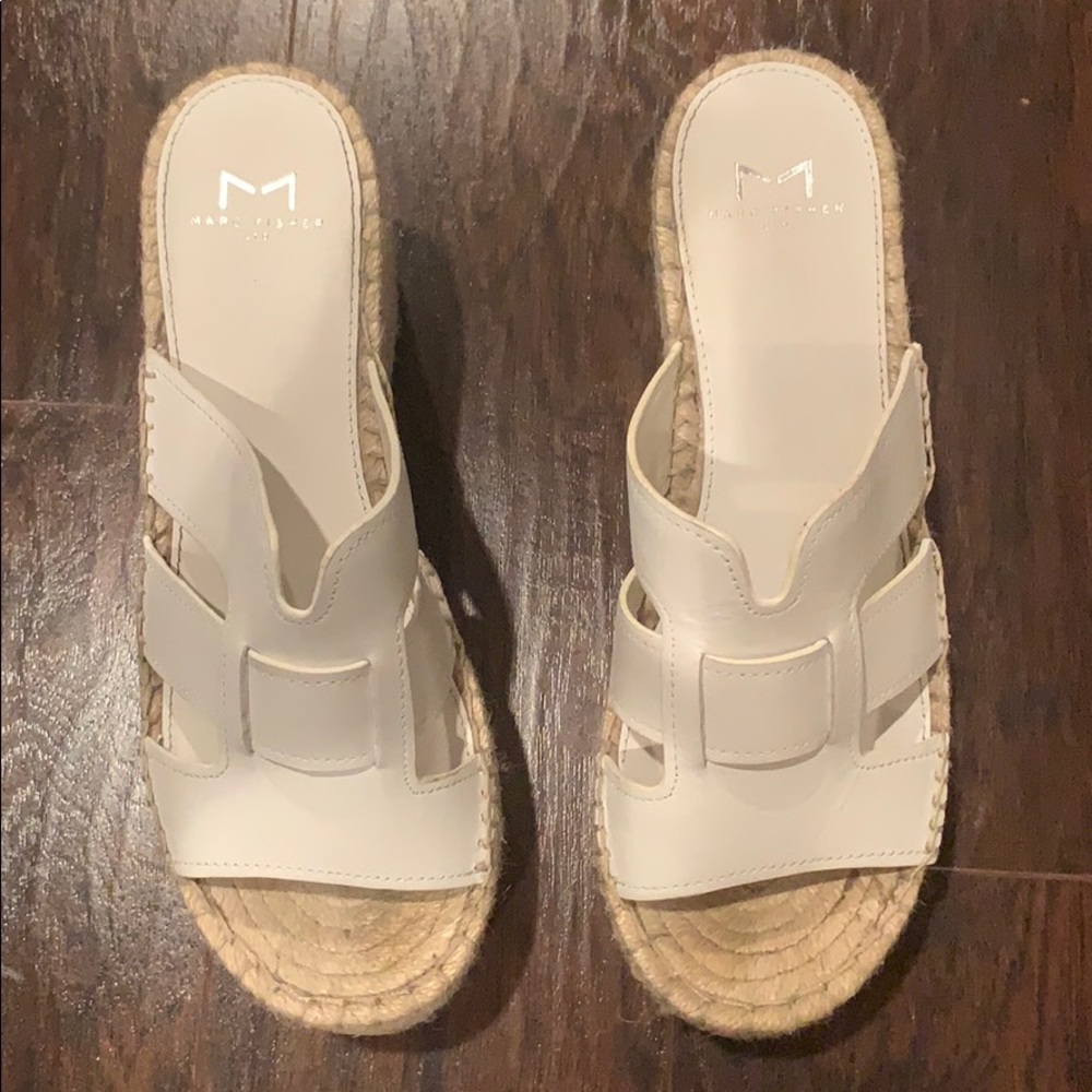 Marc Fisher white platform Espadrilles